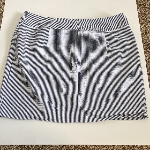 LLBEAN Blue White Searsucker Summer Mini Skirt Size 10 - Picture 6 of 8